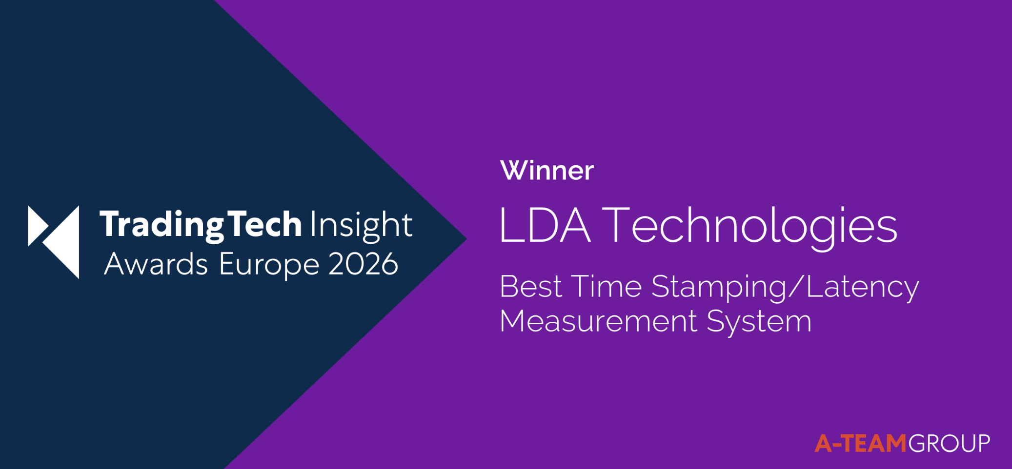 Trading Tech Insight Awards winner card for LDA Technologies